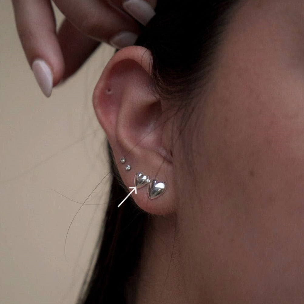 Arete corazón pequeño