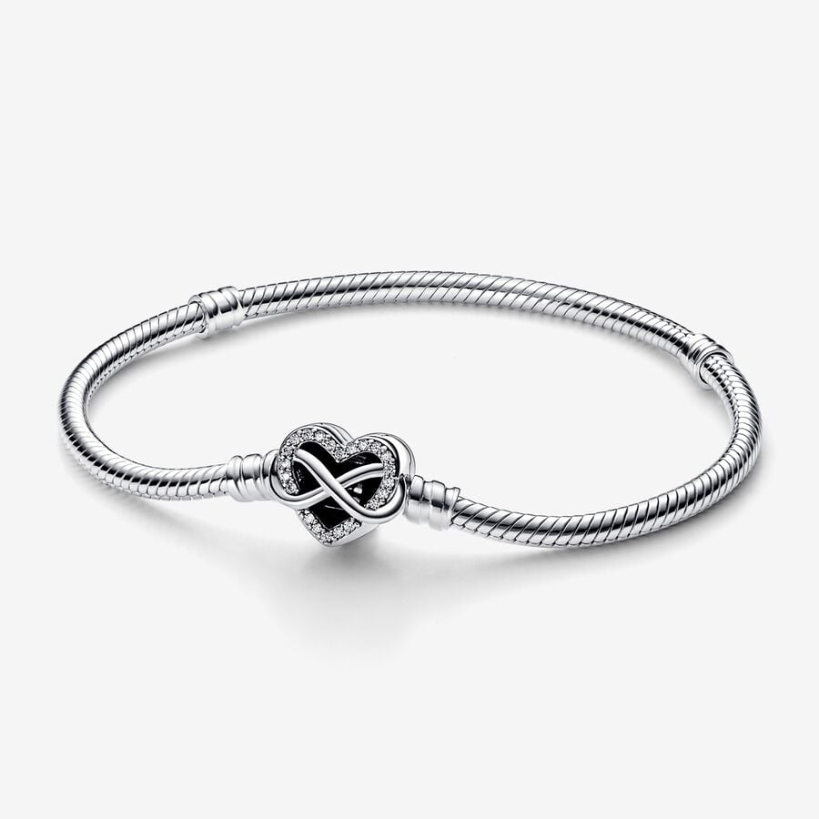 Pulsera de Serpiente con Cierre Corazón Infinito