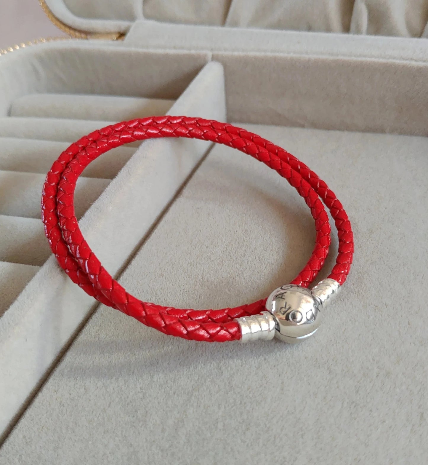 Pulsera de cuero trenzado doble Moments