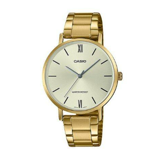 RELOJ CASIO ANÁLOGO CIRCULAR DORADO ACERO INOXIDABLE