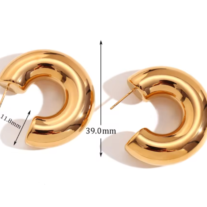 Chuncky Earrings Gold - L