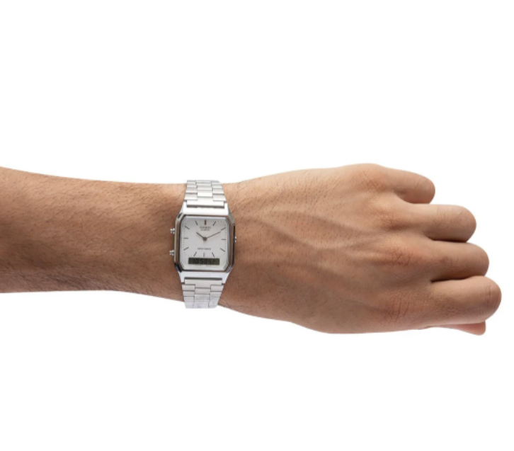 RELOJ CASIO ANÁLOGO/DIGITAL, ACERO INOXIDABLE