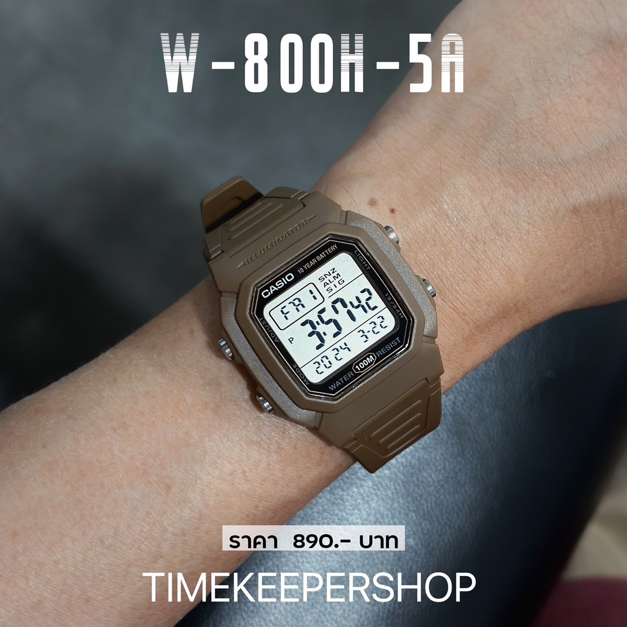 RELOJ CASIO W-800H-5AV