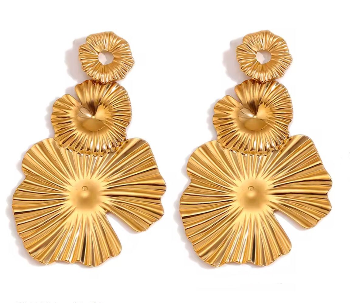 METALLIC FLORAL Earrings