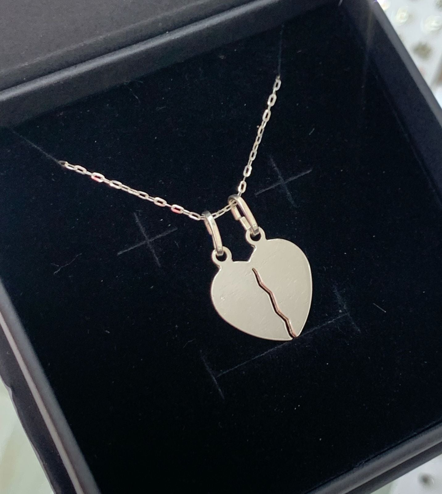 DIJE CORAZÓN MITADES MEDIANO, PLATA 925