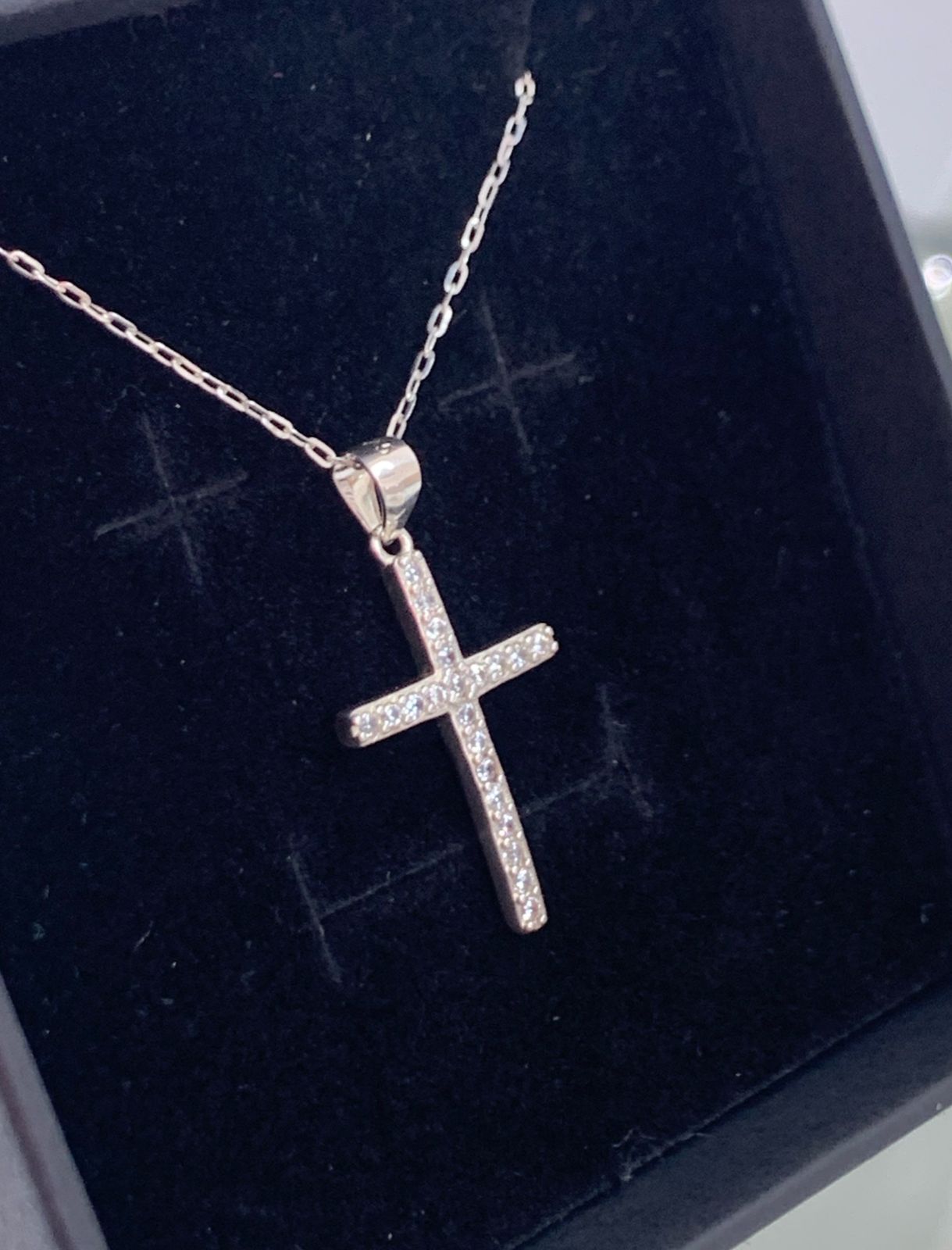 DIJE CRUZ PIEDRITAS, PLATA 925