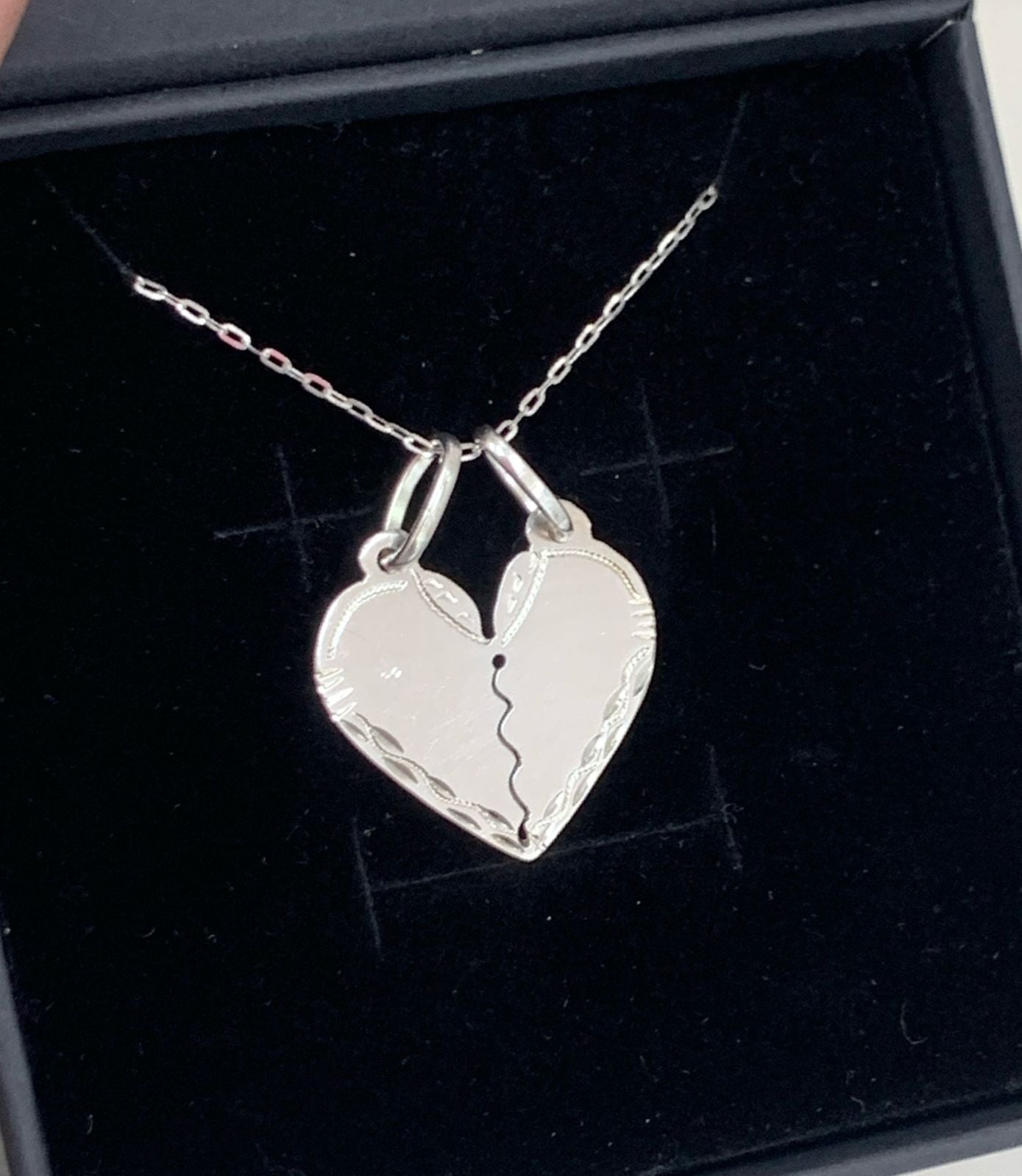 DIJE CORAZON DOBLE, PLATA 925