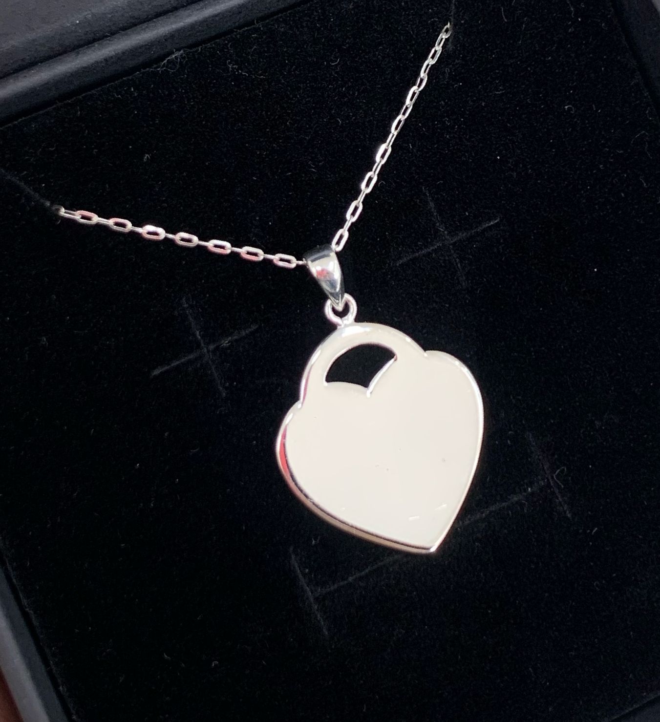 DIJE CORAZON TIPO PLACA, PLATA 925