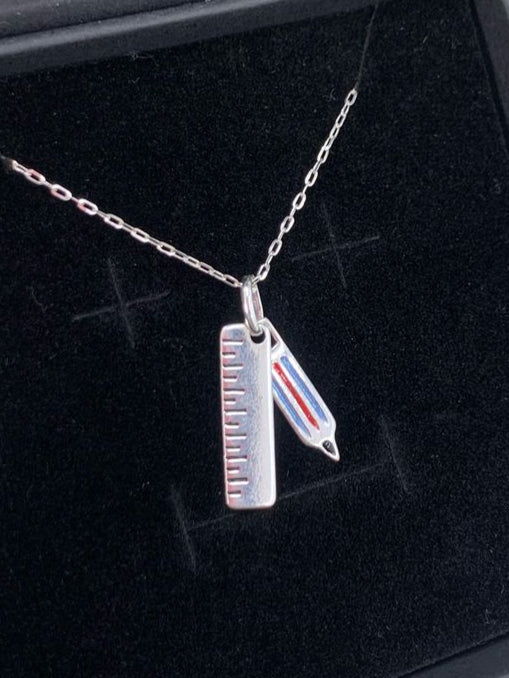 DIJE, LÁPIZ Y REGLA, PLATA 925