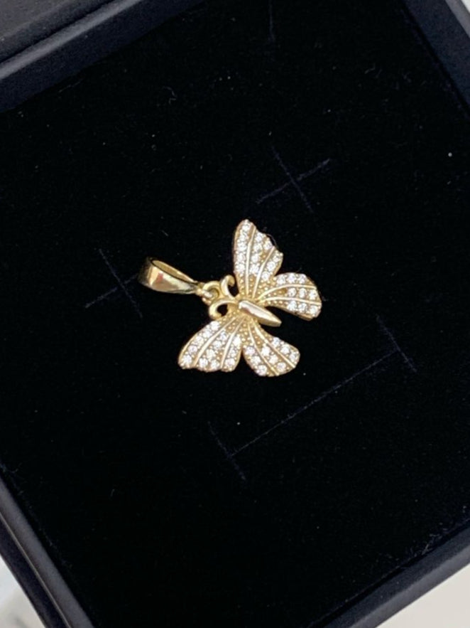 DIJE MARIPOSA, PLATA 925 CON BAÑO DE ORO 10K