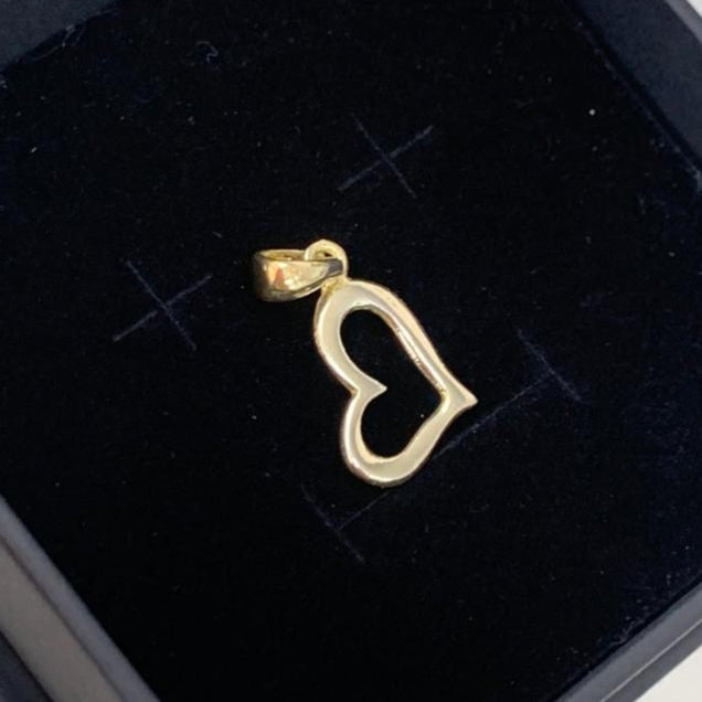 DIJE CORAZON, PLATA 925 CON BAÑO DE ORO 10K