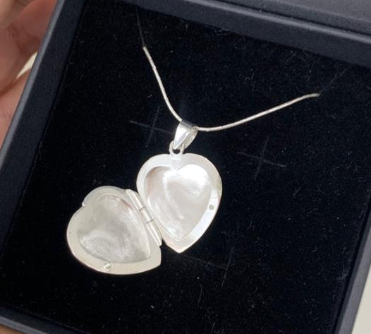 RELICARIO CORAZON GRANDE, PLATA 925