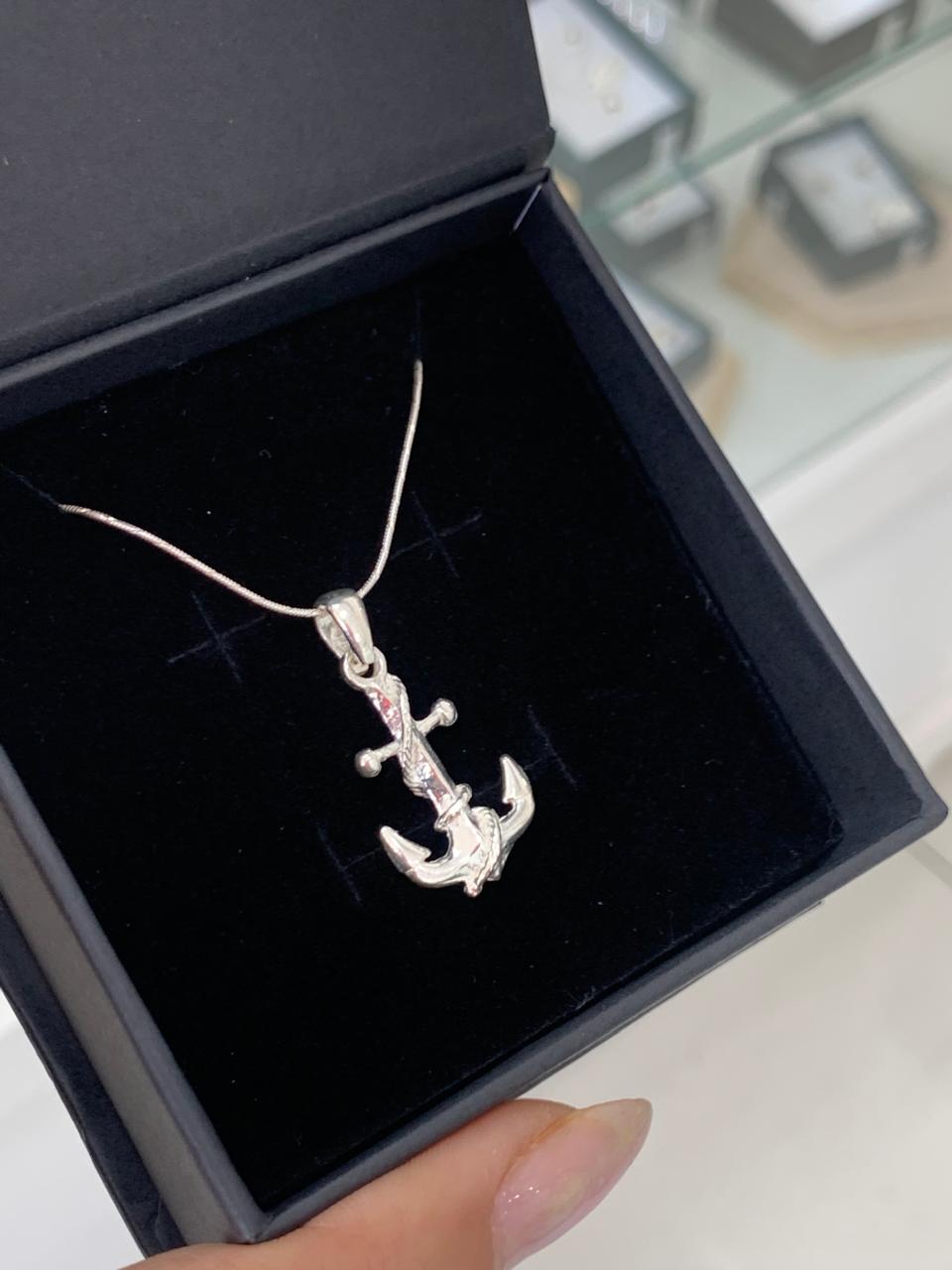DIJE ANCLA GRANDE, PLATA 925