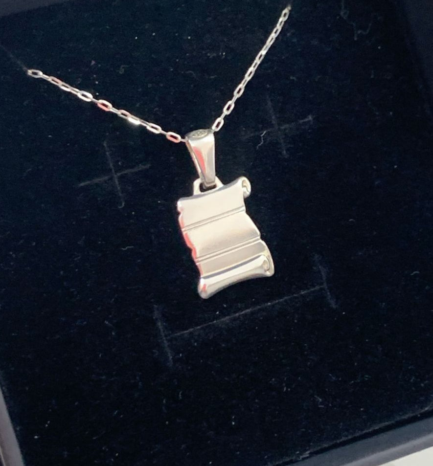 DIJE PLACA PAPELITO, PLATA 925