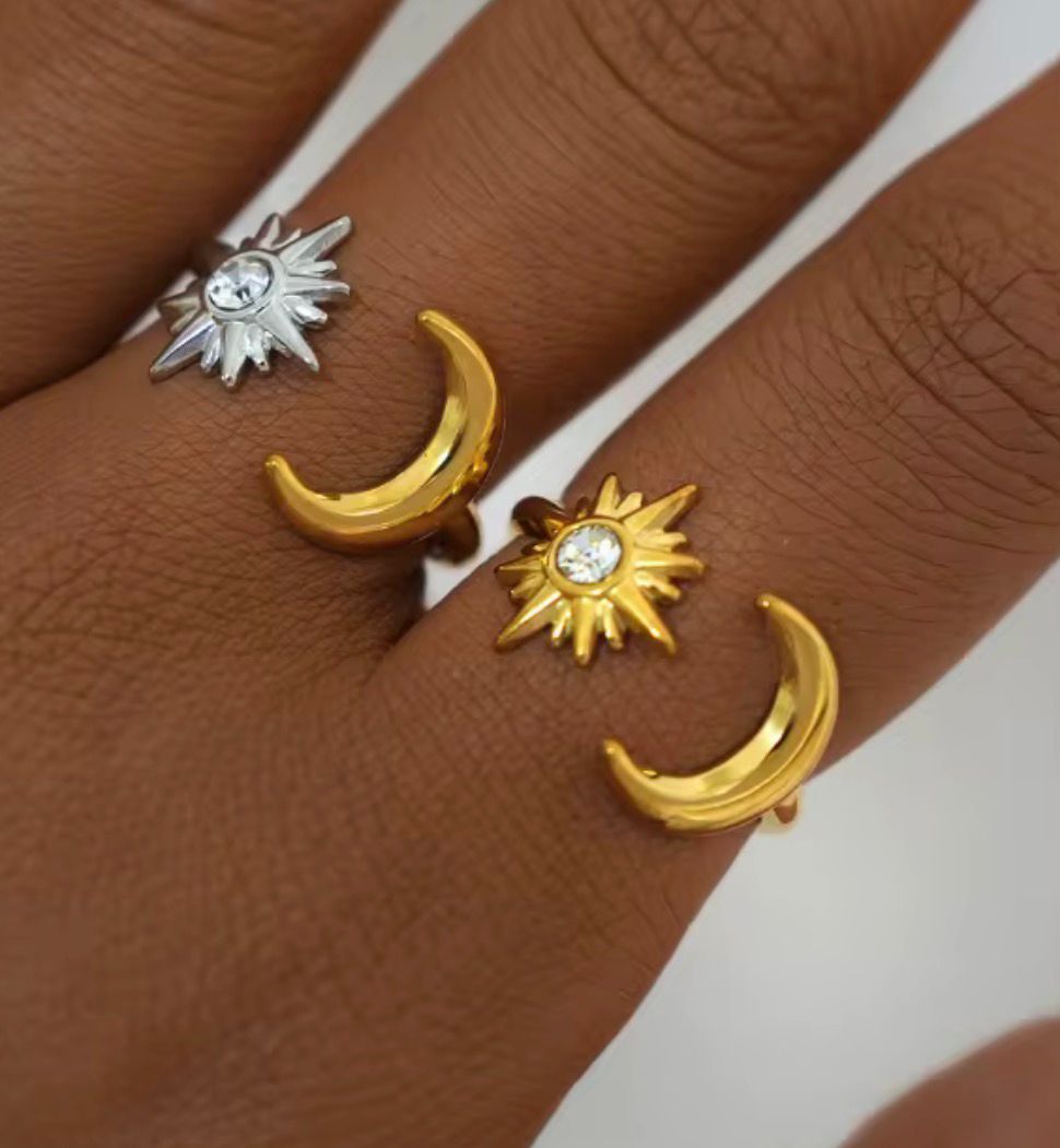 Moon and Star Ring