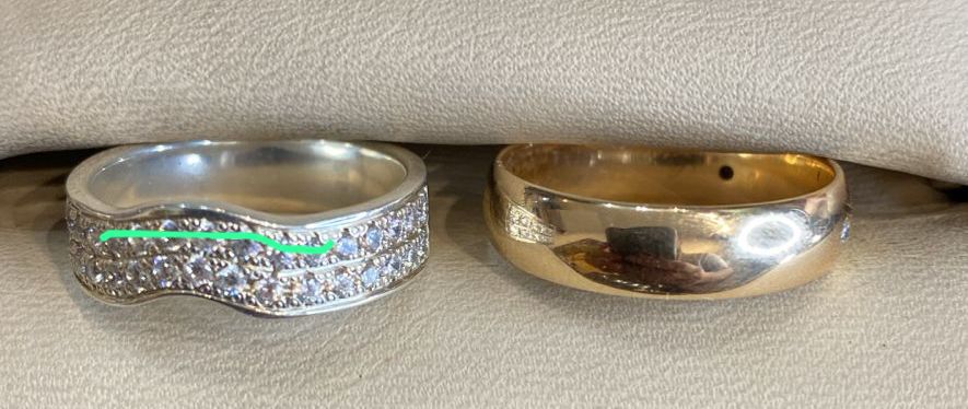 ENCARGO DE ANILLOS EN ORO BLANCO 8.25 Y 11.5