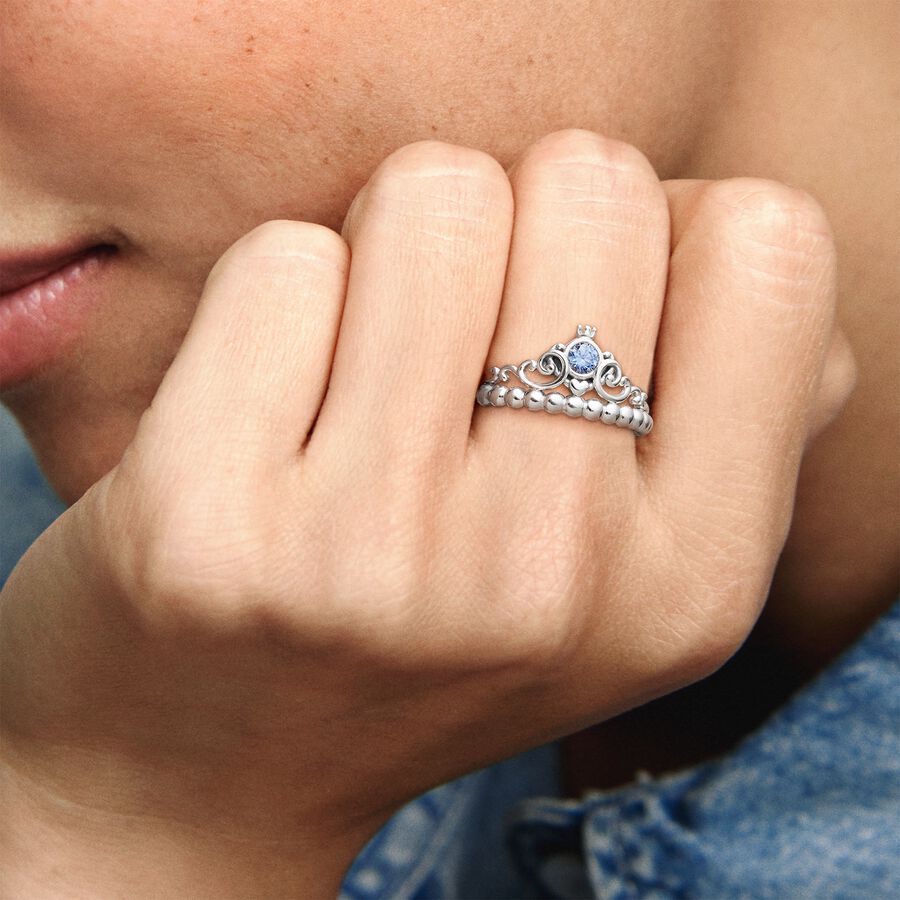 Anillo Tiara Azul Cenicienta Disney