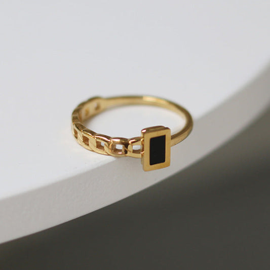 Anillo piedra negra