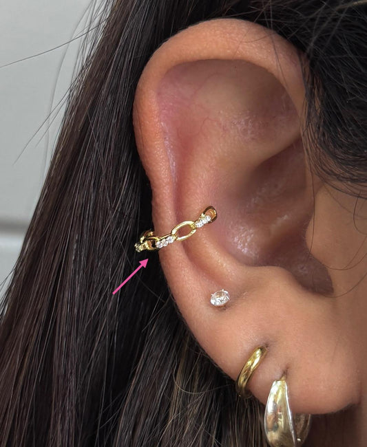EAR CLIP CADENA PLATA 925
