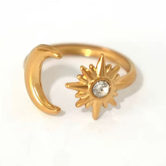 Moon and Star Ring